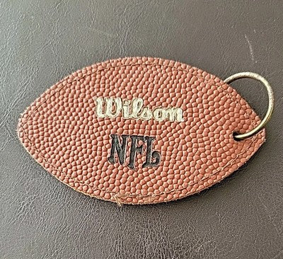 Vintage WILSON NFL Leather Football Ring Keychain 1970s