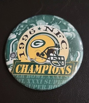 Green Bay Packers NFL Pin NEW 1996 NFC Champions pinback 3 1/2"