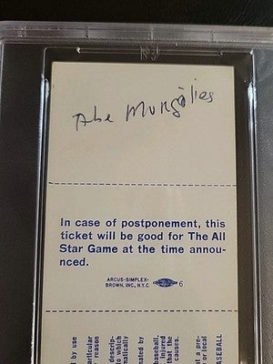 1977  Baseball All Star Game  Yankee Stadium  - Full Ticket  PSA - 5 (MK)