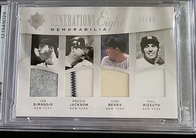2009 ULTIMATE COLLECTION GENERATIONS EIGHT MEMORABILIA #G8M4 17/35 DiMaggio PSA