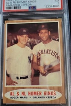 1962 Topps  AL & NL Homer Kings #401 Roger Maris/Orlando Cepeda PSA 5 EX