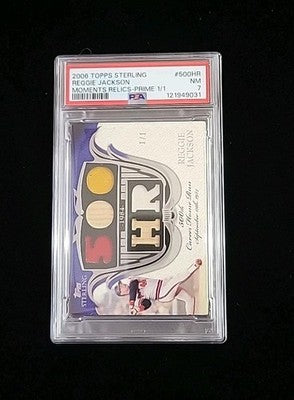 2006 TOPPS REGGIE JACKSON STERLING MOMENTS RELICS 1/1  #RJ-500HR PSA 7