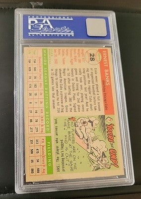 1955 TOPPS Baseball #28 ERNIE BANKS Chicago Cubs PSA 7 o/c  Nr/Mt