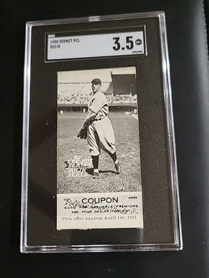 1930 Zeenut PCL WITH COUPON Sulik Oakland Seals PSA 3.5  Graded Baseball Card.