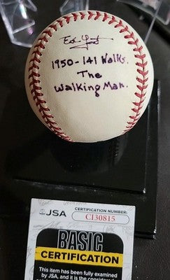 Ed Yost  Signed Official American League Baseball W/ Inscription JSA COA