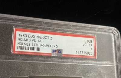 1980 Larry Holmes / Muhammad Ali Boxing Caesars Palace PSA VG-EX 4 Ticket Stub