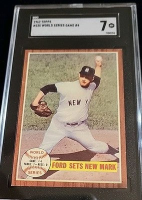 1962 Topps Baseball #235 World Series Game 4 Ford Sets New Mark SGC 7