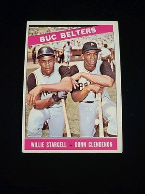1966 Topps Baseball Buc Belters Willie Stargell & Donn Clendenon Card #99 VG/EX
