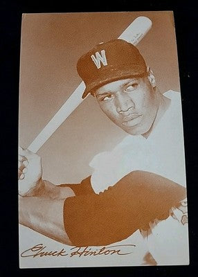 Chuck Hinton 1963 Exhibits Stat Back Washington Senators EX Cond (Light Stain)