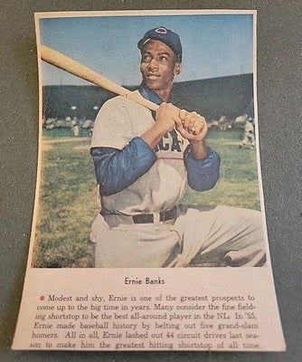 Ernie Banks Chicago Cubs 1957 NY Sunday Times Colorfoto RARE!
