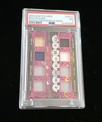 New York Yankees 2020 Leaf Fantastic Franchise Relic Patch Bat Card 3/4 PSA 7