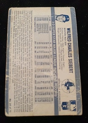 1971 Kelloggs 3-D Sonny Siebert  Boston Red Sox #24 F-G
