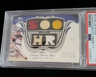 2006 TOPPS REGGIE JACKSON STERLING MOMENTS RELICS 1/1  #RJ-500HR PSA 7