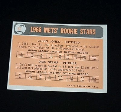 1966 Topps New York Mets Rookie Stars Cleon Jones Dick Selma #67 EX/MT+