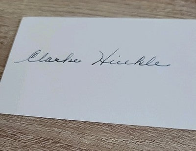 CLARKE HINKLE Signed Autographed 3X5 INDEX CARD HOF  Packers JSA Certified~
