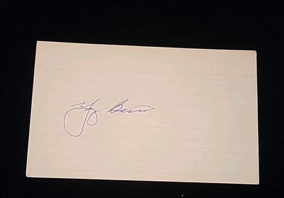 Yogi  Berra New York Yankees authentic autographed 3x5 card COA JSA