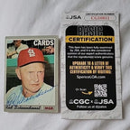 Red SCHOENDIENST  HOF Autographed 1970 Topps #346 Baseball Card JSA COA