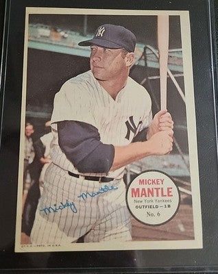Mickey Mantle 1967 Topps All-Star 5x7in Pin-Up Poster No. 6 Ex/Mt