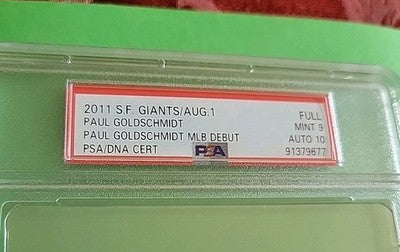 Paul Goldschmidt 2011 Signed MLB Debut Ticket Autograph Yankees Rookie PSA 9/10