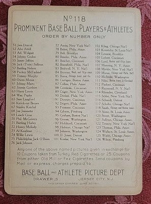 1911 T3 Turkey Red #118 Frank Smith  Chicago White Sox & Boston Amer VG/EX