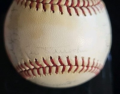 1967 Chicago Cubs team signed Baseball 26 Signatures Santo, Jenkins, Banks JSA