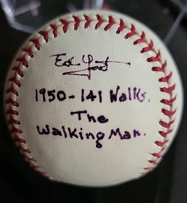 Ed Yost  Signed Official American League Baseball W/ Inscription JSA COA
