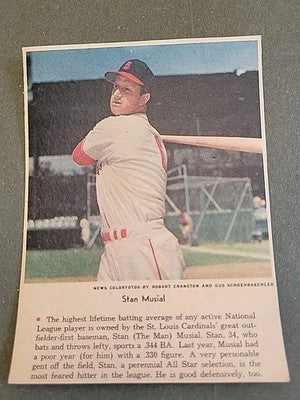 Stan Musial St.Louis Cardinals 1957 NY Sunday Times Colorfoto RARE!