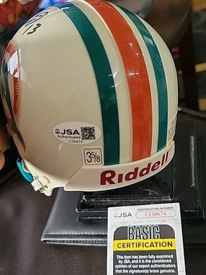 DAN MARINO signed DOLPHINS mini helmet JSA COA