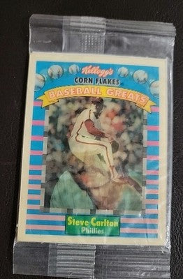 1991 Kelloggs Corn Flakes Steve Carlton 3-D Baseball Greats  Unopened Pack