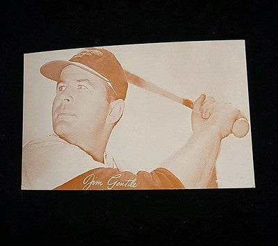 Jim Gentile 1963 Exhibit Red Stats On Back Ex/MT Baltimore Orioles