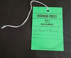 Press Pass Muhammad Ali - Jerry Quarry Fight 1970 Working Press