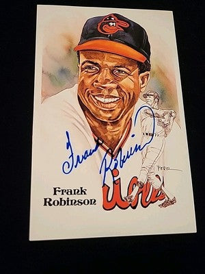 Frank Robinson Baltimore Orioles Signed Perez Steele 1983 Postcard /10000 JSA