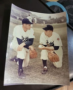 Preacher Roe, Johnny Podres Brooklyn Dodgers Official MLB 8x10 Color Photo 1988