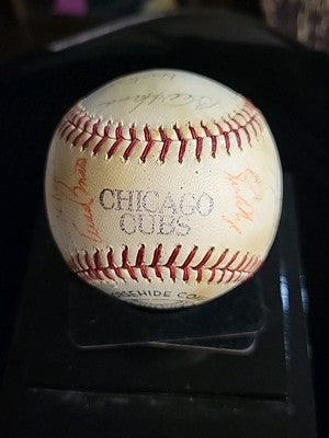 1967 Chicago Cubs team signed Baseball 26 Signatures Santo, Jenkins, Banks JSA