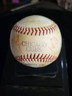 1967 Chicago Cubs team signed Baseball 26 Signatures Santo, Jenkins, Banks JSA