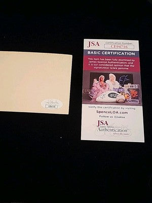 Ernie Banks Chicago Cubs authentic autographed Inscribed 3x5 card COA JSA