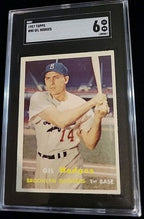 1957 TOPPS #80 GIL HODGES Brooklyn DODGERS HOF SGC 6 Ex/Mt