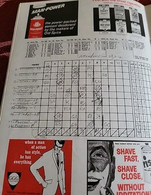 New York Yankees 1965 Official Program & Score Card - Yankees vs. Twins Ex/Mt