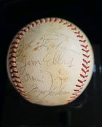 1967 Chicago Cubs team signed Baseball 26 Signatures Santo, Jenkins, Banks JSA