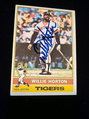 Willie Horton signed Detroit Tigers 1976 Topps  Baseball Card #320  COA JSA