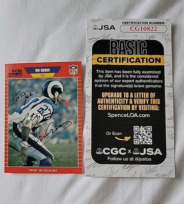Irv Cross  Signed 1989 Pro Set Football Card  Announcer CBS Sports JSA COA