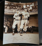 Warren Spahn, Johnny Sain Milwaukee Braves Official MLB 8x10 Sepia Photo 1988