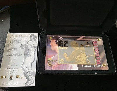 Mark McGuire 62 Home Run 24kt Gold Metal Commemorative Card 1988 Limited Issued