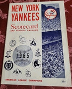 New York Yankees 1965 Official Program & Score Card - Yankees vs. Twins Ex/Mt