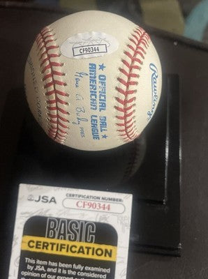 Rickey Henderson Autographed Official MLB Baseball Oakland A’s With JSA COA