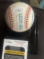 Rickey Henderson Autographed Official MLB Baseball Oakland A’s With JSA COA