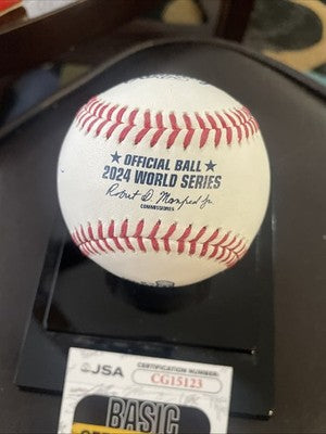 Dino Ebel Signed Auto 2024 World Series Logo Ball LA Dodgers JSA AUTHENTIC