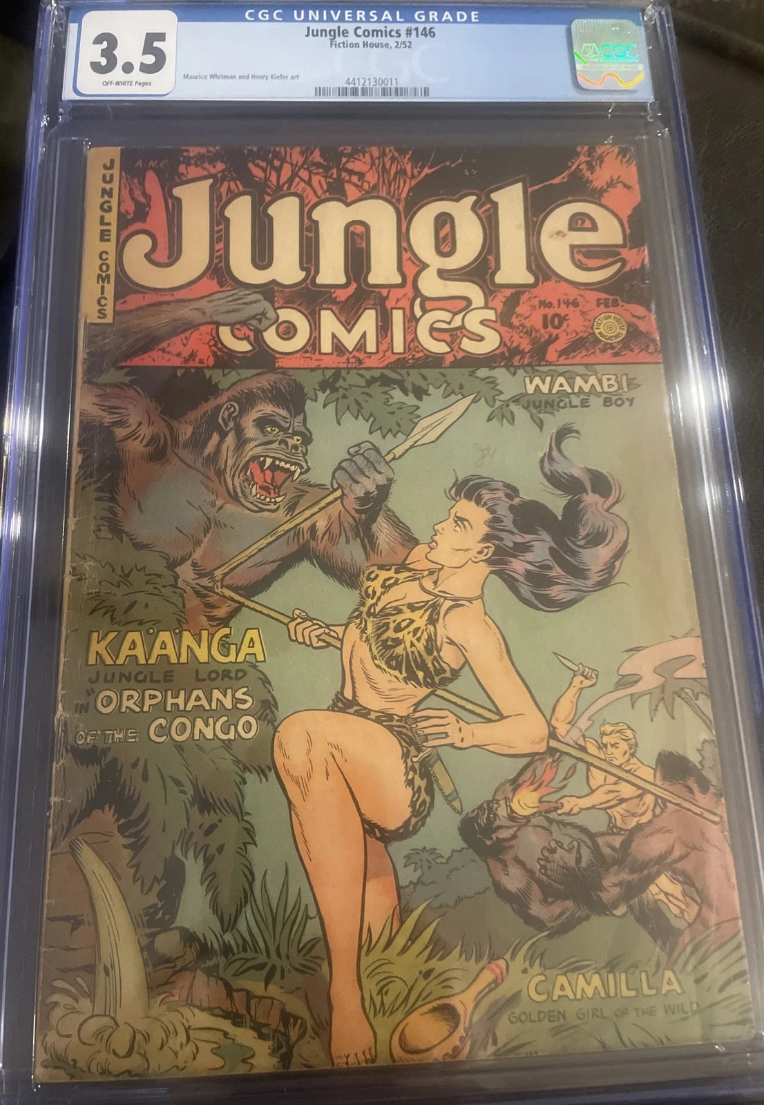 Jungle Comics #146 CGC 3.5 1952 OFF/WHITE Pages Fiction House