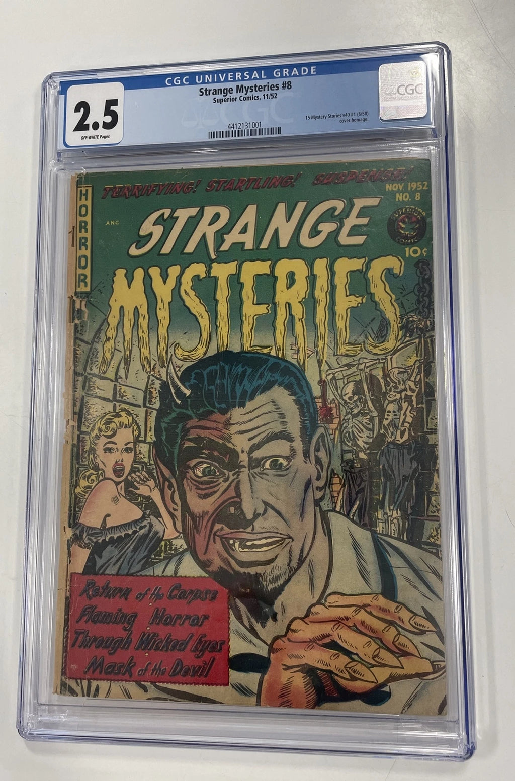 STRANGE MYSTERIES #8 SUPERIOR 1952 CGC 2.5 CLASSIC DEVIL COVER