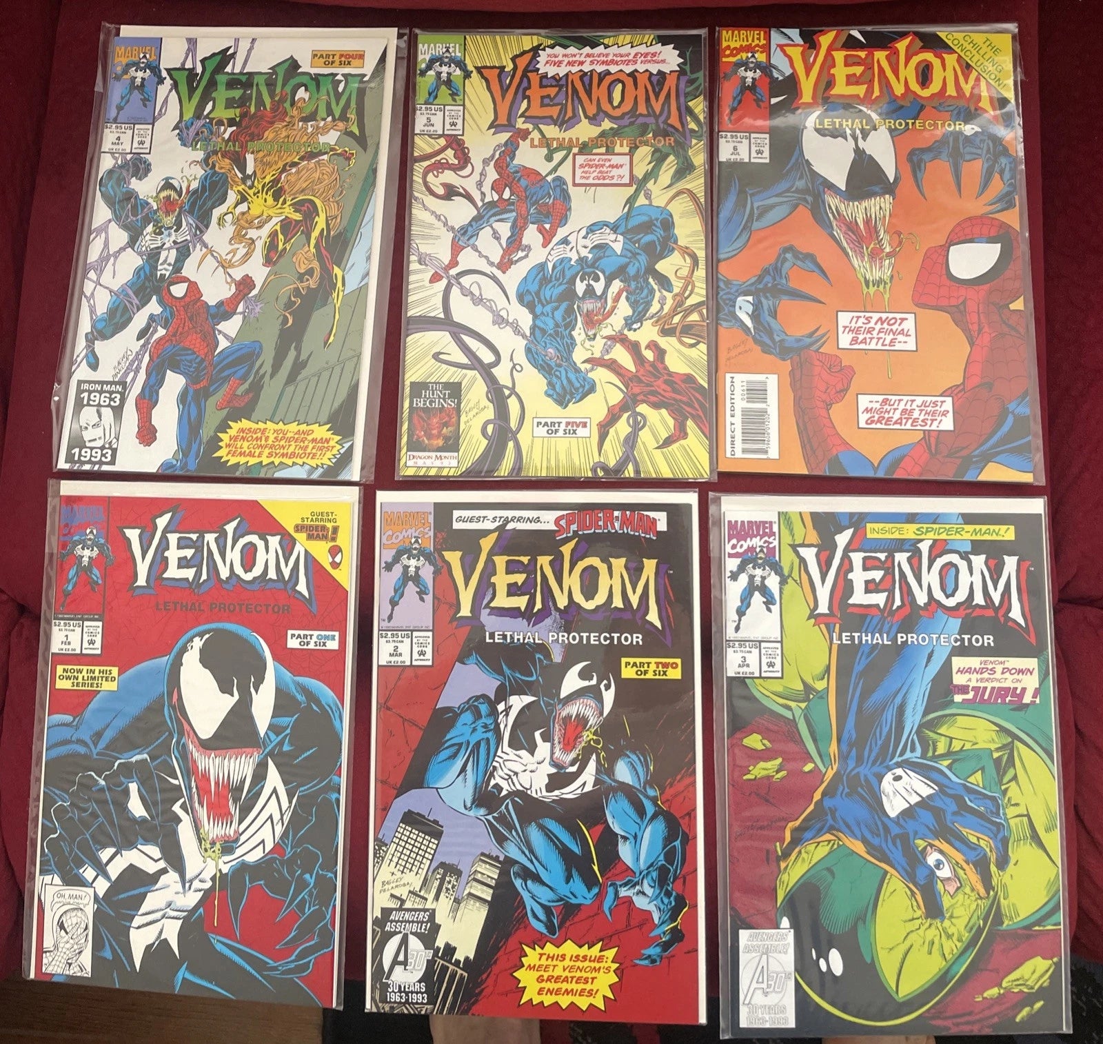 Venom: Lethal Protector #1,2,3,4,5 & 6 Marvel Comics February 1992 Complete Set